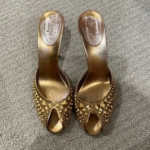 Gucci Gold Studded Heel